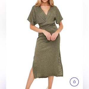 Nordstrom Olive V-Neck Dress